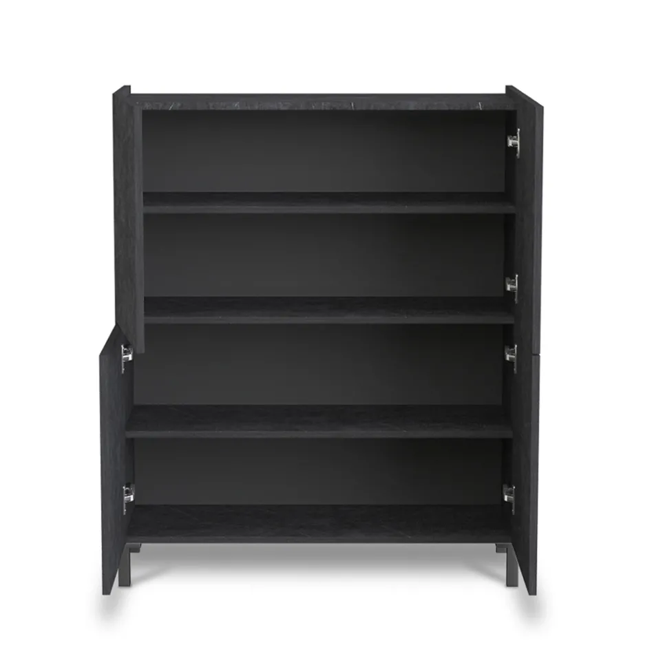 Kredens do salonu pokryty marmurowym wykończeniem melaminowym Made in Italy - cynk Viadurini