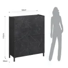 Kredens do salonu pokryty marmurowym wykończeniem melaminowym Made in Italy - cynk Viadurini