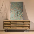 Komoda do salonu z 2 centralnymi drzwiami i 6 bocznymi szufladami - wysuwana Viadurini