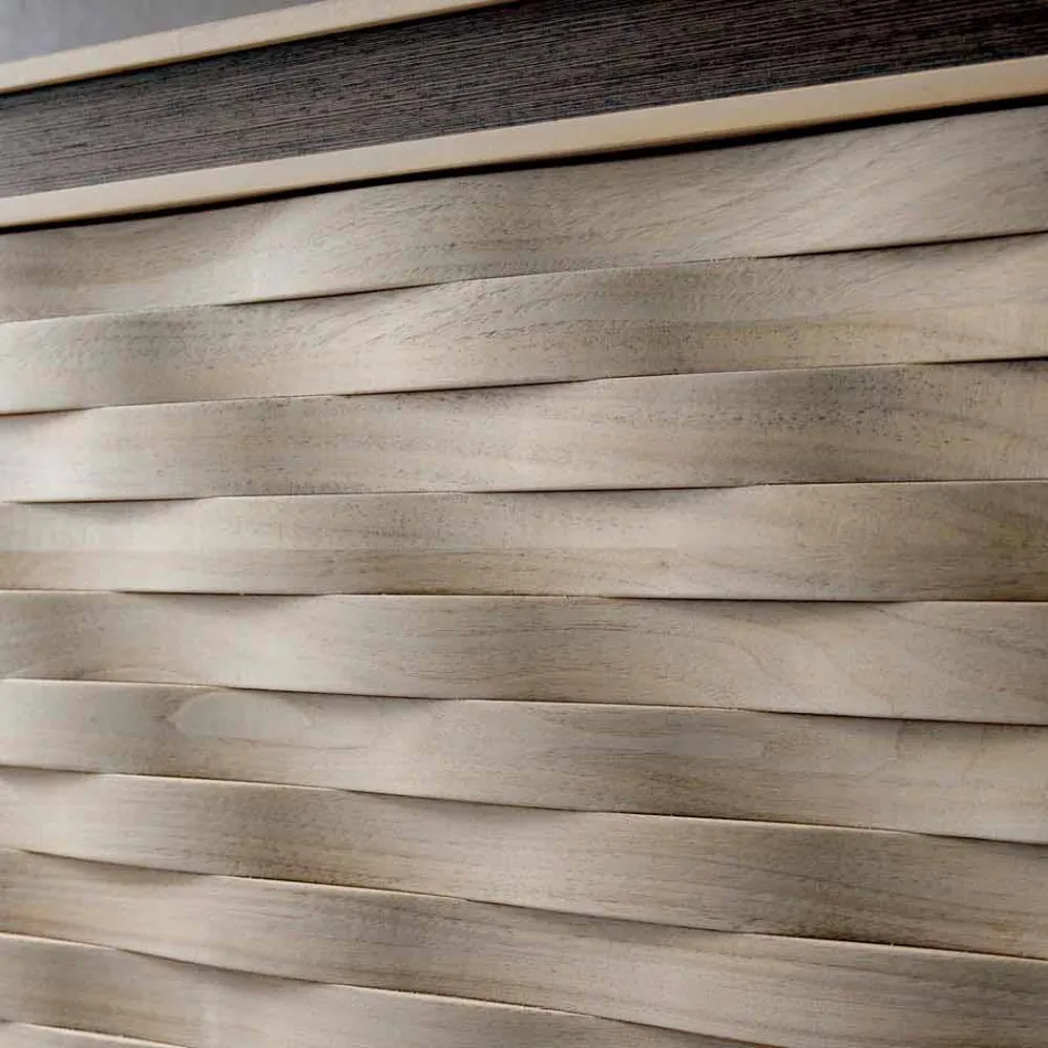 Nowoczesny kredens z litego drewna, szer. X19 x gł. 50 cm, Teresa Viadurini