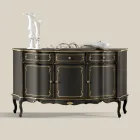 Luksusowy kredens z 3 drzwiami i 3 drewnianymi szufladami Made in Italy - Leonor Viadurini