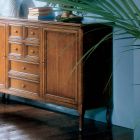 Drewniany kredens Bassano Francia z 6 szufladami i 2 drzwiami Made in Italy - Baiame Viadurini