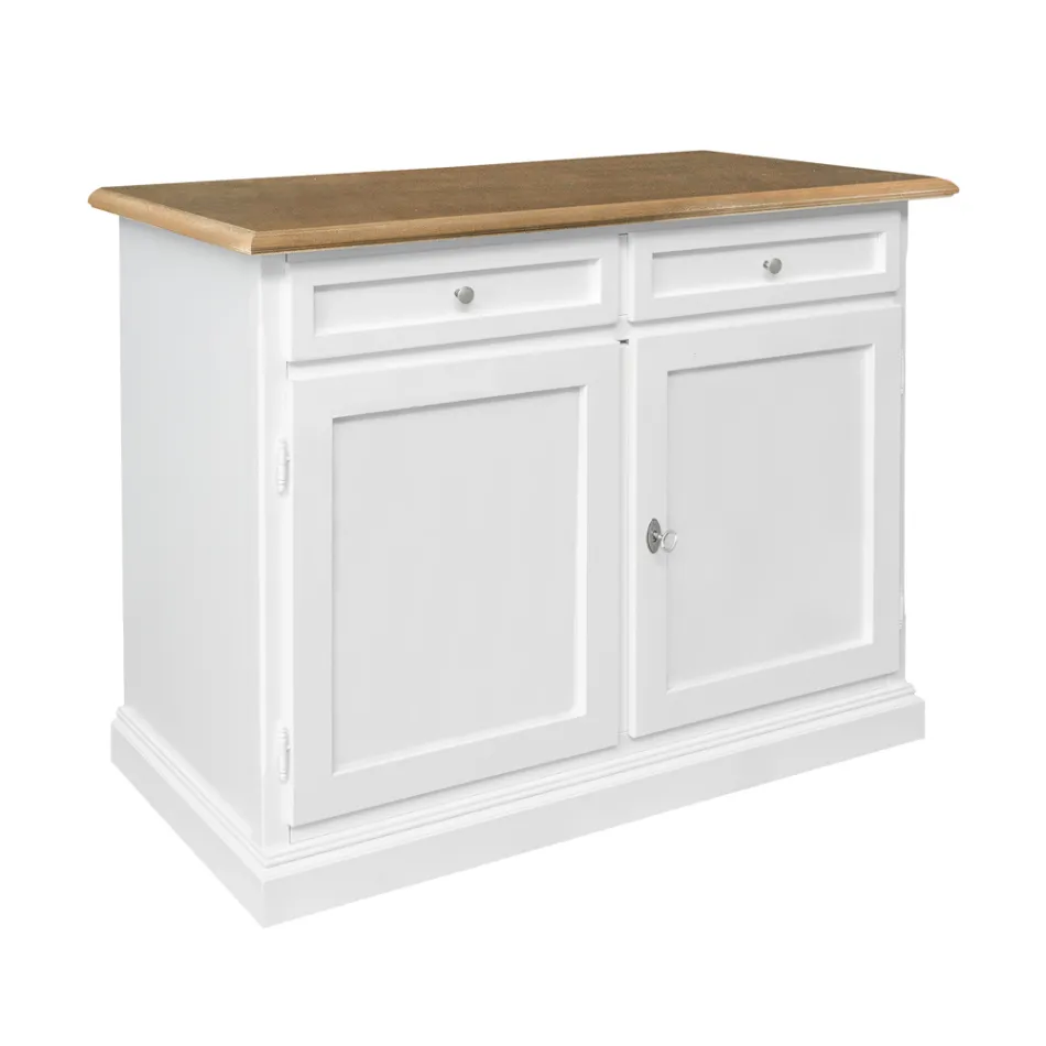 Drewniany kredens z 2 szufladami i 2 drzwiami Made in Italy - Uller Viadurini