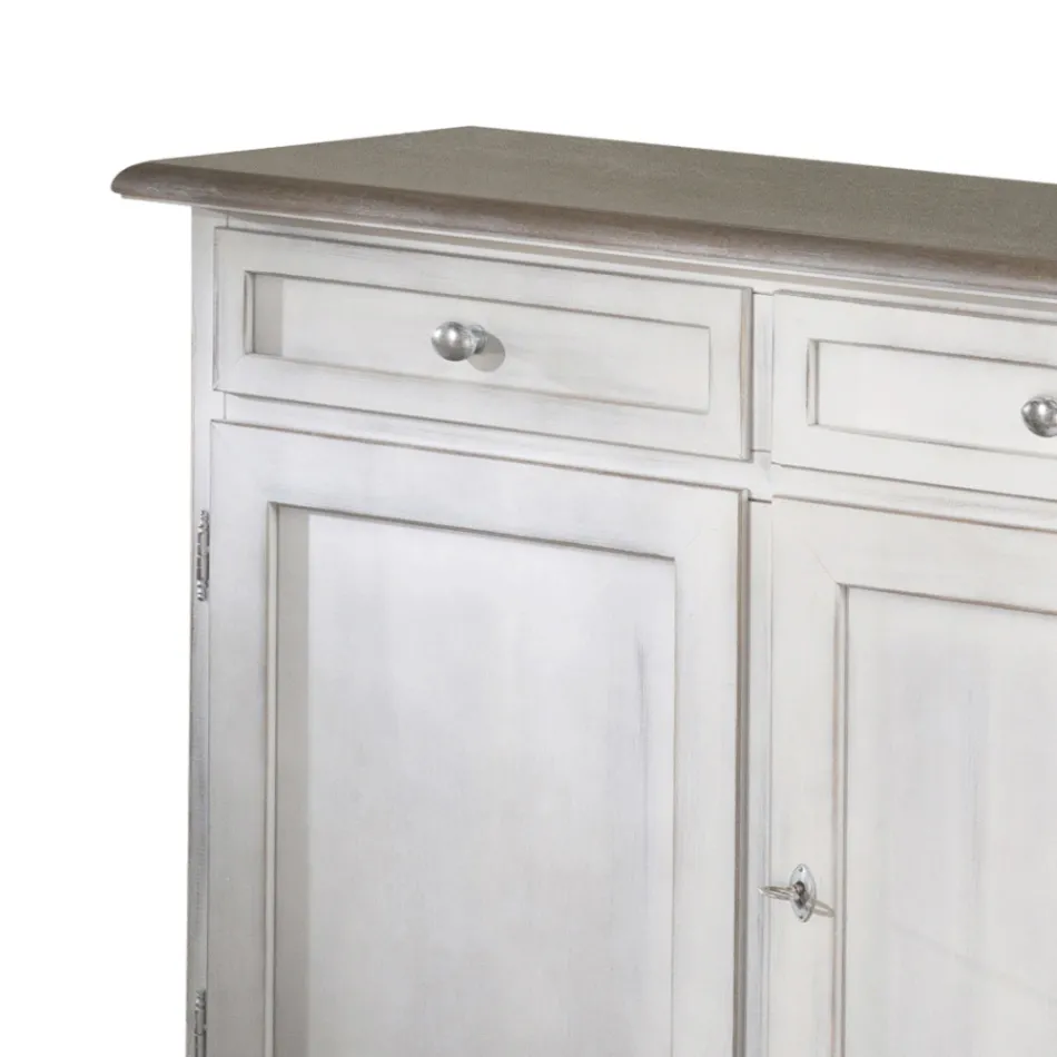 Drewniany kredens z 3 szufladami i 3 drzwiami Made in Italy - Uller Viadurini