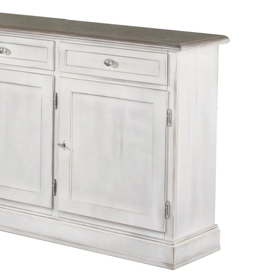 Drewniany kredens z 3 szufladami i 3 drzwiami Made in Italy - Uller Viadurini