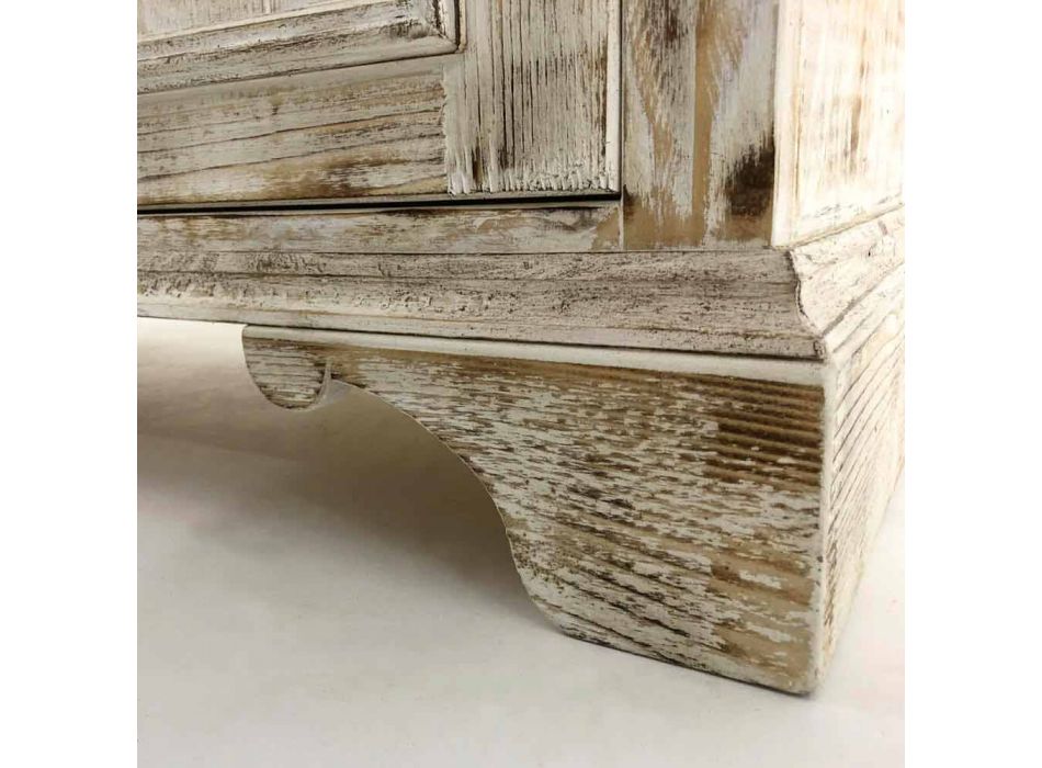 Kredens z litego drewna świerkowego z wewnętrznymi półkami Made in Italy - Pierrot Viadurini
