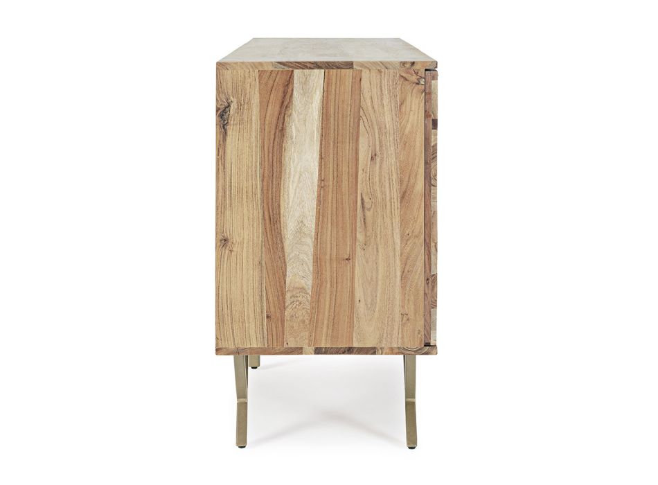 Kredens z drewna akacjowego z 2 drzwiami i 3 szufladami Design Homemotion - Carla Viadurini
