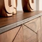 Kredens z drewna akacjowego i stali 3 lub 4 drzwi Homemotion - Cristoforo Viadurini