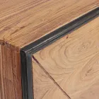 Kredens z drewna akacjowego i stali 3 lub 4 drzwi Homemotion - Cristoforo Viadurini