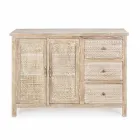 Kredens z drewna mango z ręcznie inkrustowanymi dekoracjami - Zotto Viadurini