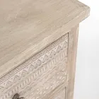 Kredens z drewna mango z ręcznie inkrustowanymi dekoracjami - Zotto Viadurini