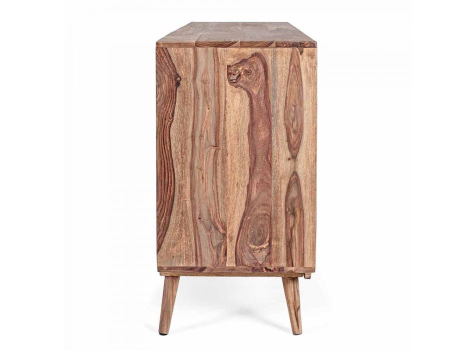 Kredens z naturalnego drewna z drzwiami i szufladami Homemotion - Ventador Viadurini