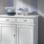 Kredens z białego lakierowanego drewna z 2 drzwiami i 2 szufladami Made in Italy - Sogbo Viadurini