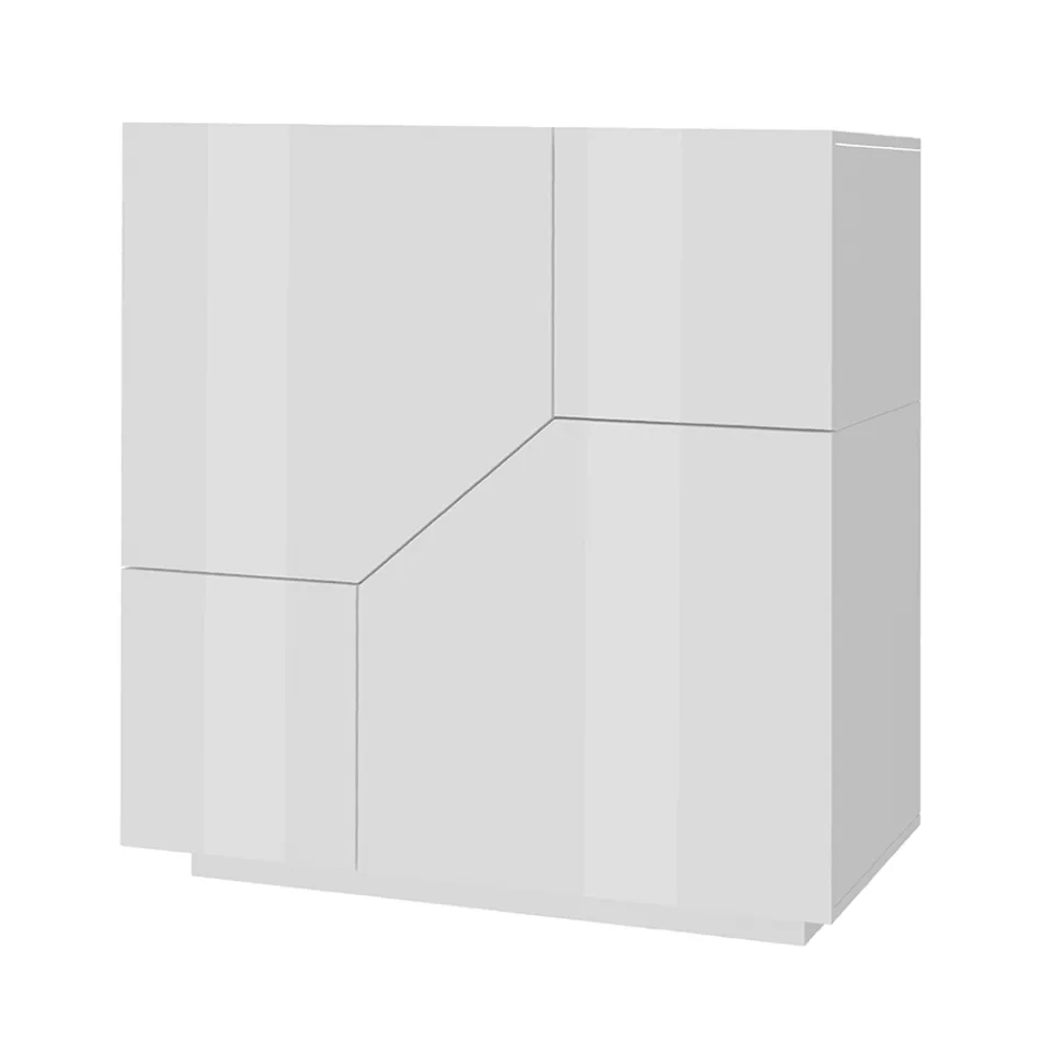 Kredens z drewna melaminowego 3 pokoje i 2 półki Made in Italy - Alyssa Viadurini