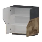 Kredens z drewna melaminowego 3 pokoje i 2 półki Made in Italy - Alyssa Viadurini