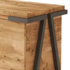 Kredens z drewna dębowego i metalu z 2 drzwiami i otwartą komorą Made in Italy - Jennifer Viadurini