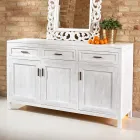 Komoda z litego drewna tekowego z 3 drzwiami i 3 szufladami - Sumo Viadurini