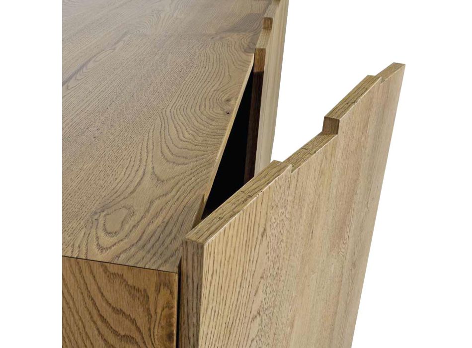 Kredens dzienny z 3 drzwiami z litego drewna Made in Italy - Khal Viadurini