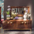 Nowoczesny kredens z 4 drzwiami z błyszczącego drewna hebanowego Ada 2 Viadurini