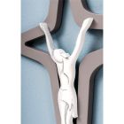 Biało-szary krucyfiks Christo grawerowany laserowo Made in Italy - Teresa Viadurini