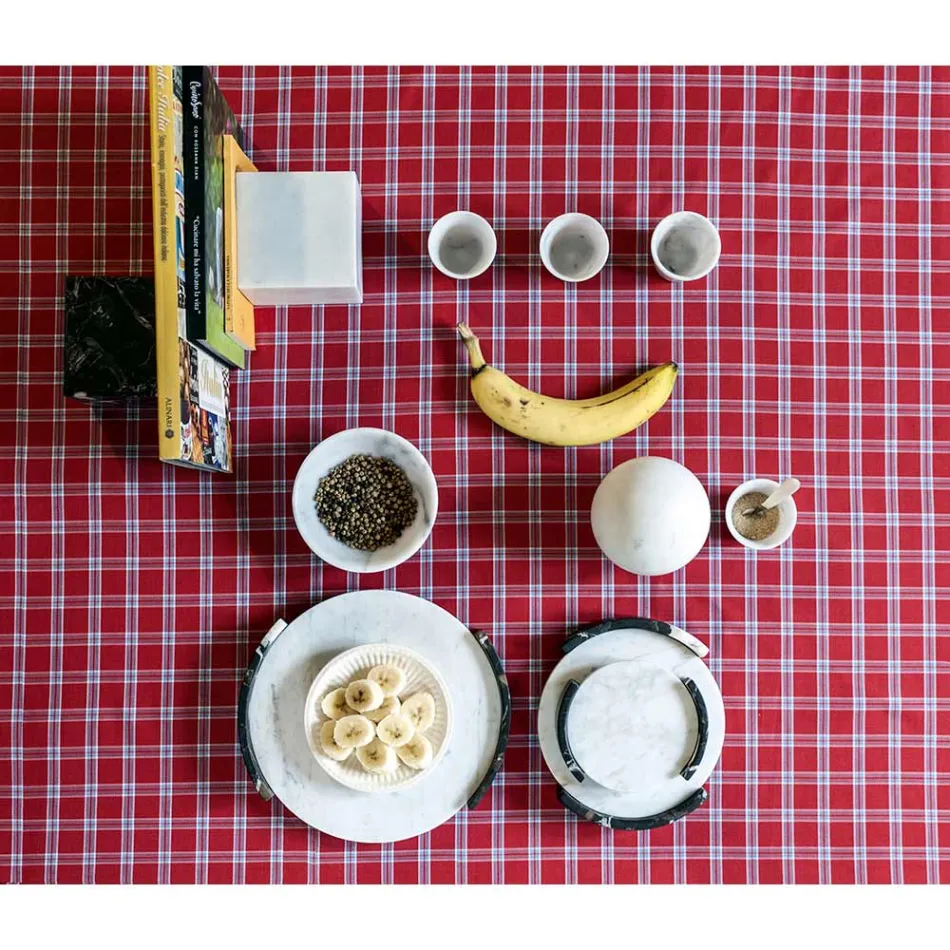 Przycisk do papieru w kostce z satynowo-białego marmuru Carrara Made in Italy - Qubo Viadurini