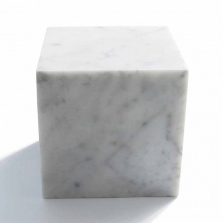 Przycisk do papieru w kostce z satynowo-białego marmuru Carrara Made in Italy - Qubo Viadurini