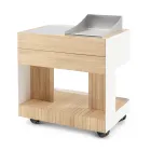 Kuchnia zewnętrzna 96x70x93 cm wykonana z litego drewna tekowego i aluminium - wyrafinowana Viadurini