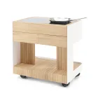 Kuchnia zewnętrzna 96x70x93 cm wykonana z litego drewna tekowego i aluminium - wyrafinowana Viadurini