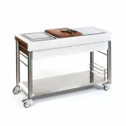 Nowoczesna kuchnia na kółkach do ogrodu z drewna i stali - Calliope Viadurini