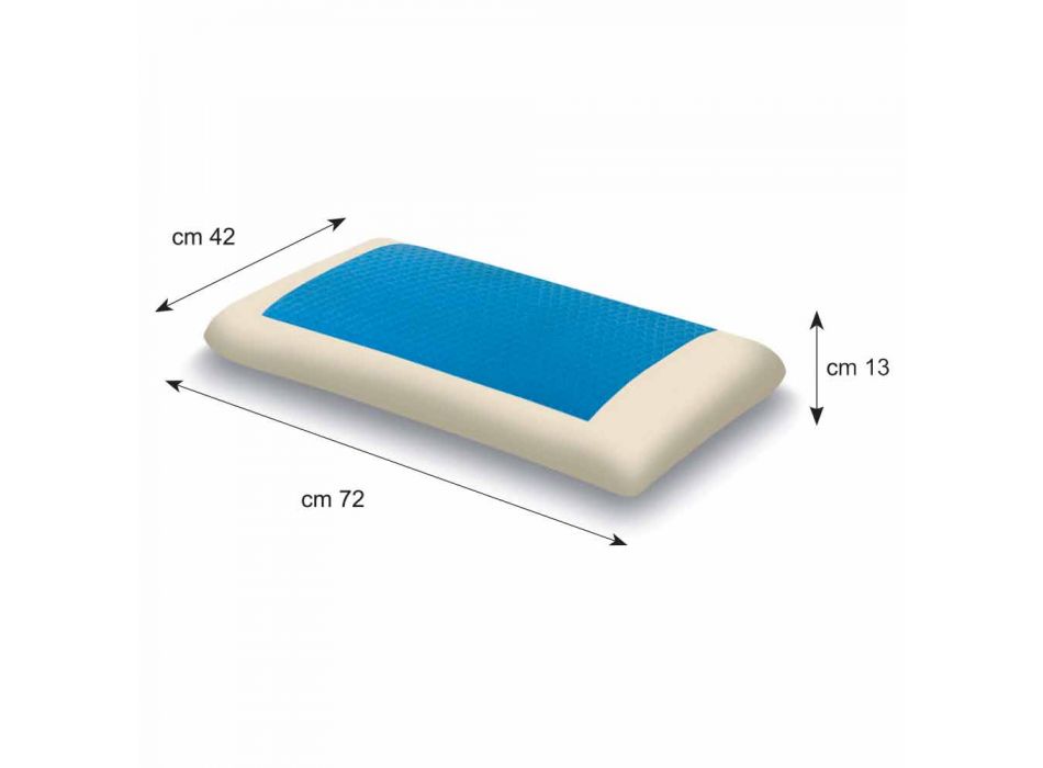 Ergonomiczna pamięć Hydrożelowa poduszka o wysokości 13 cm Made in Italy - Ładna Viadurini