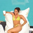 Chmura Poduszka relaks na świeżym powietrzu faux skórzaną białą morską Trona Viadurini