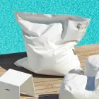 Chmura Poduszka relaks na świeżym powietrzu faux skórzaną białą morską Trona Viadurini