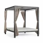 Leżanka zewnętrzna z materiału tekstylnego i aluminium z odchylanymi oparciami - Anastasia Viadurini