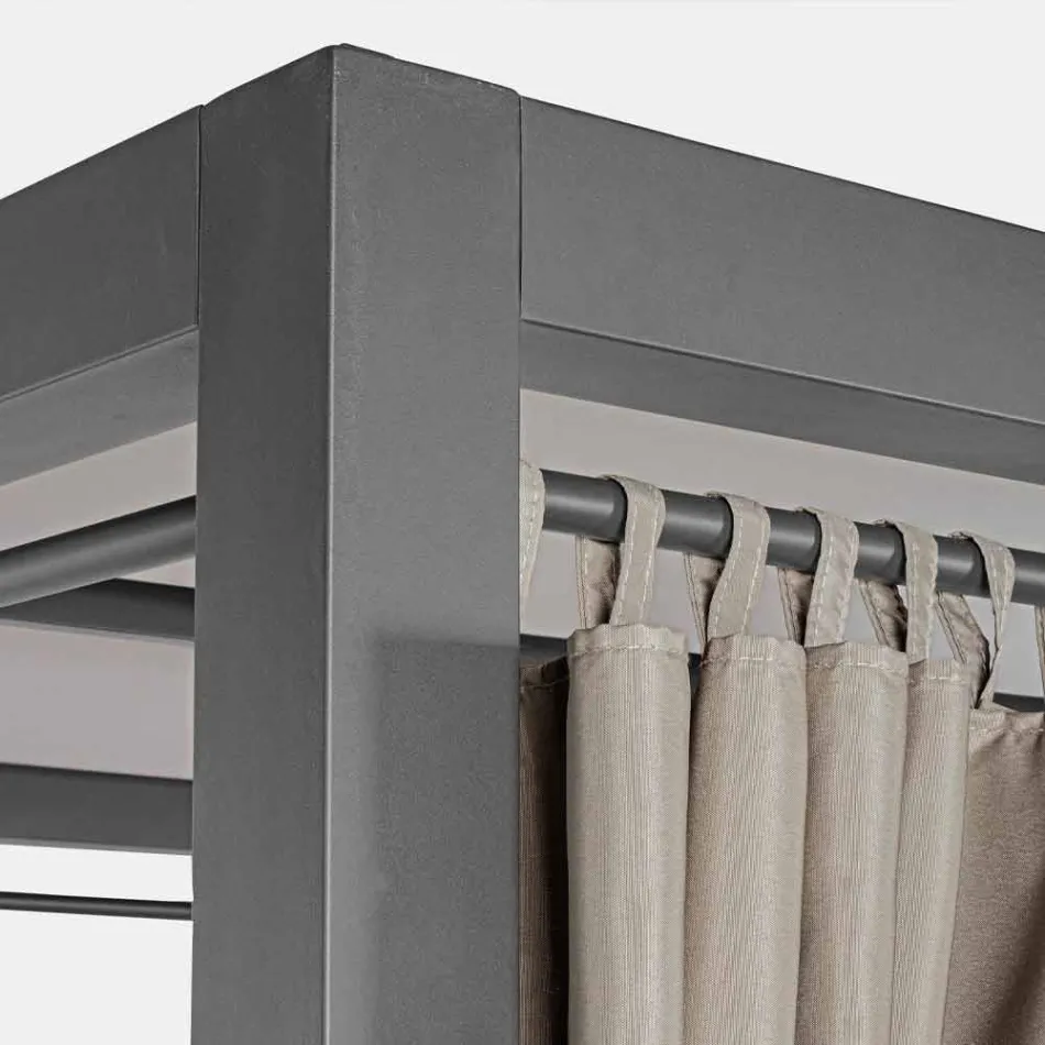 Leżanka zewnętrzna z materiału tekstylnego i aluminium z odchylanymi oparciami - Anastasia Viadurini