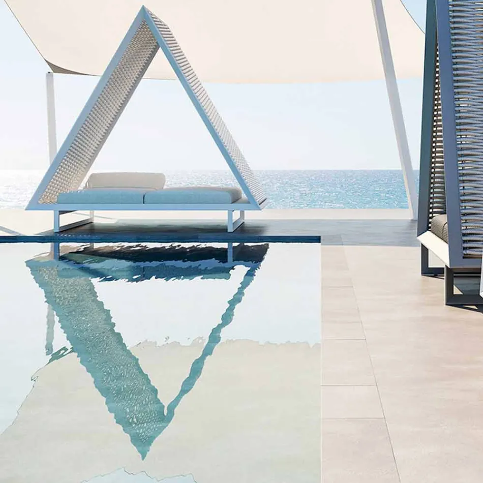 Luksusowa leżanka ogrodowa z aluminium i tkaniny - rama Vineyard firmy Vondom Viadurini