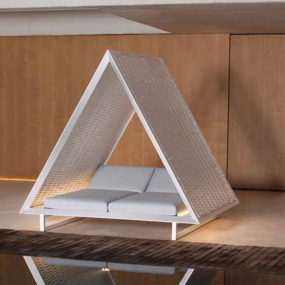 Luksusowa leżanka ogrodowa z aluminium i tkaniny - rama Vineyard firmy Vondom Viadurini