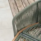 Leżanka ogrodowa z drewna tekowego, aluminium, liny i poduszek - Jacub Viadurini