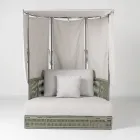 Teak, aluminium, leżanka ogrodowa ROPE+ z poduszkami - Arcangelo Viadurini