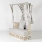 Teak, aluminium, leżanka ogrodowa ROPE+ z poduszkami - Arcangelo Viadurini