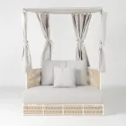 Teak, aluminium, leżanka ogrodowa ROPE+ z poduszkami - Arcangelo Viadurini