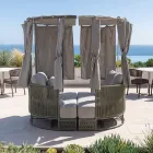 Teak, aluminium, leżanka ogrodowa ROPE+ z poduszkami - Arcangelo Viadurini