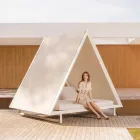 Zewnętrzne łóżko dzienne z aluminium i luksusowej tkaniny designerskiej - Frame Vineyard firmy Vondom Viadurini