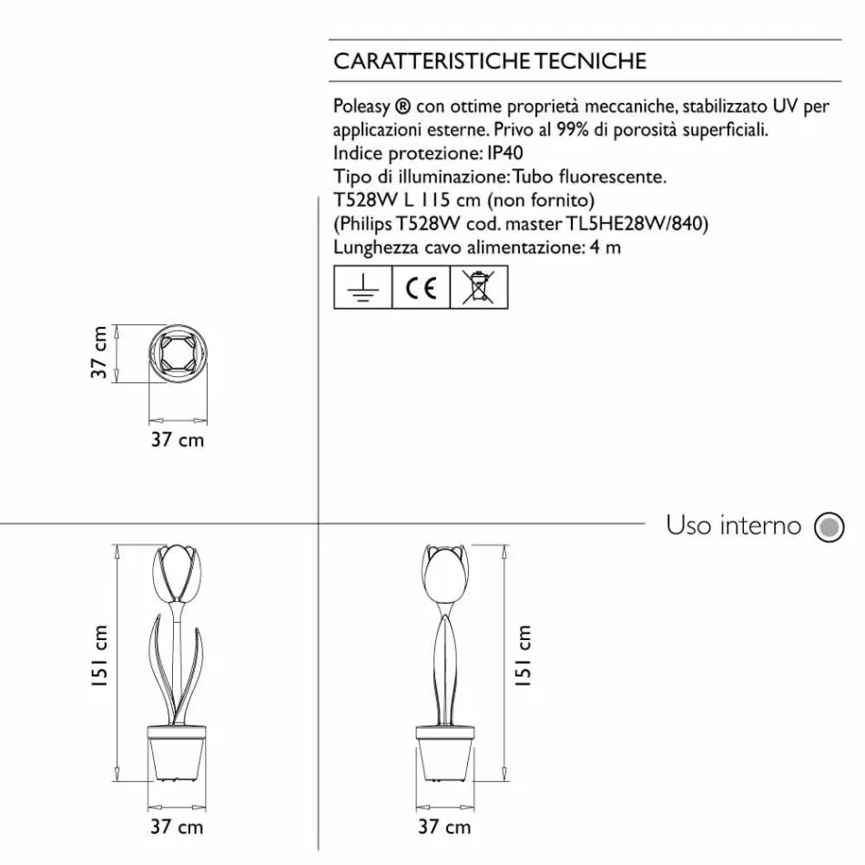 Jasna dekoracja do wnętrz o nowoczesnym designie - Tulip by Myyour Viadurini