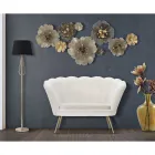 Nowoczesna sofa 2 osobowa z aksamitu ze złotymi żelaznymi stopami - Annina Viadurini