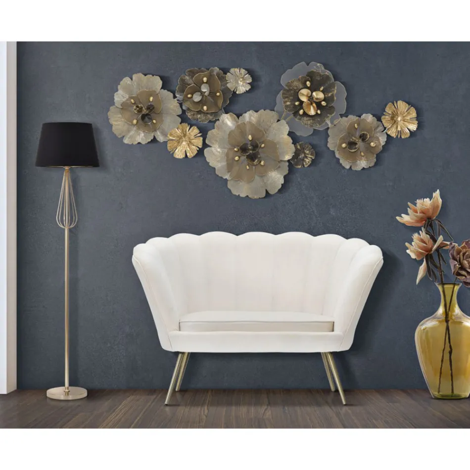 Nowoczesna sofa 2 osobowa z aksamitu ze złotymi żelaznymi stopami - Annina Viadurini