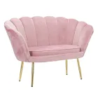 Nowoczesna sofa 2 osobowa z aksamitu ze złotymi żelaznymi stopami - Annina Viadurini