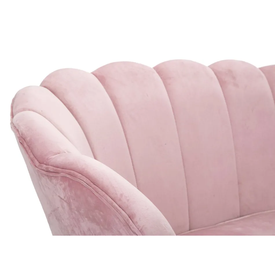 Nowoczesna sofa 2 osobowa z aksamitu ze złotymi żelaznymi stopami - Annina Viadurini