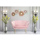 Nowoczesna sofa 2 osobowa z aksamitu ze złotymi żelaznymi stopami - Annina Viadurini