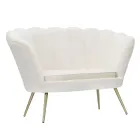 Nowoczesna sofa 2 osobowa z aksamitu ze złotymi żelaznymi stopami - Annina Viadurini