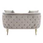 Sofa 2 osobowa tapicerowana aksamitem z żelaznymi nóżkami - Annetta Viadurini